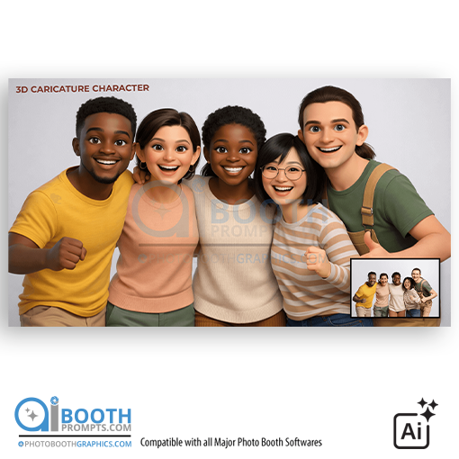 Alternative view of 3D caricature character